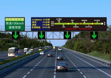智慧專用測試車道門架式可（kě）變信息標誌全彩（cǎi）色顯示屏